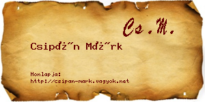 Csipán Márk névjegykártya